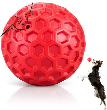 Indestructible Squeaky Dog Balls for Aggressive Chewers, Interactive Dog Toys for Aggressive Chewers