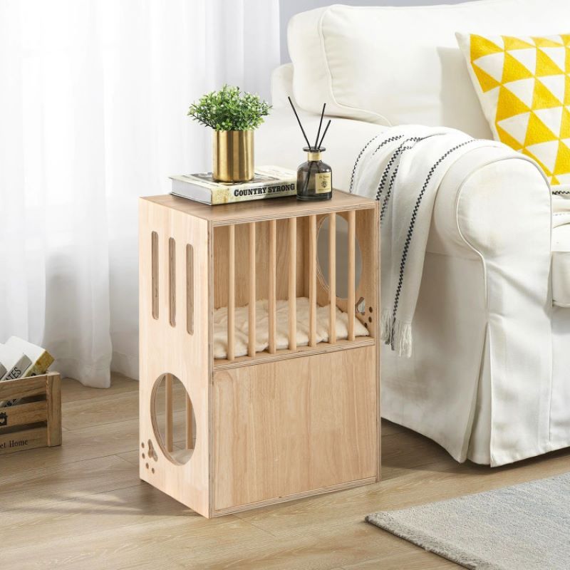 2-Tier Cat Condo with Large Entry and Symmetrical Design