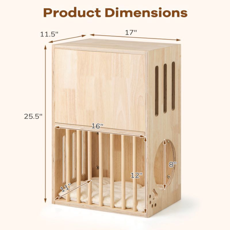 2-Tier Cat Condo with Large Entry and Symmetrical Design