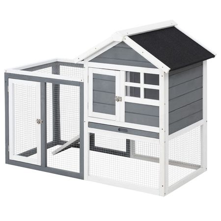 48- furniture-style Rabbit Hutch with Outdoor Run for Small Animals