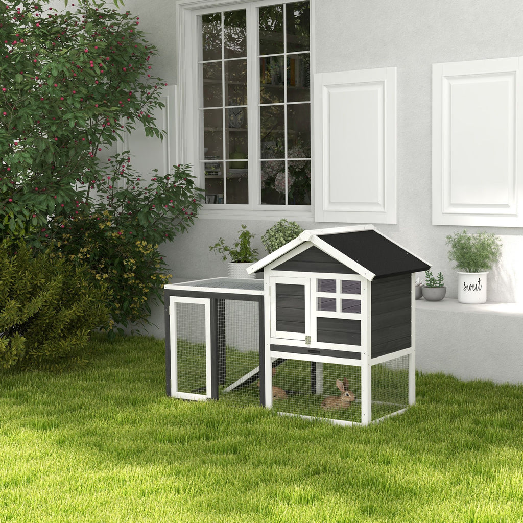 48- furniture-style Rabbit Hutch with Outdoor Run for Small Animals