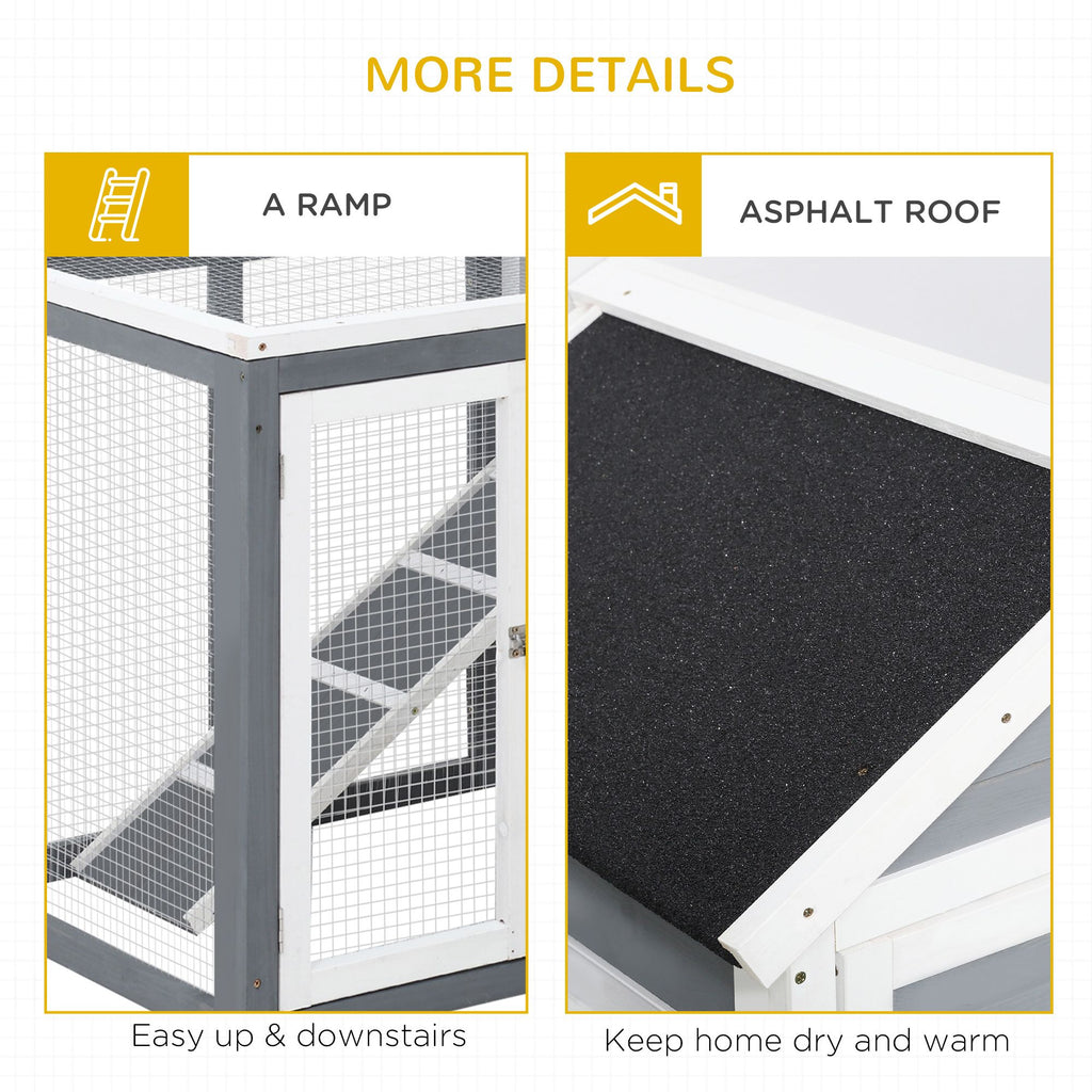 48- furniture-style Rabbit Hutch with Outdoor Run for Small Animals