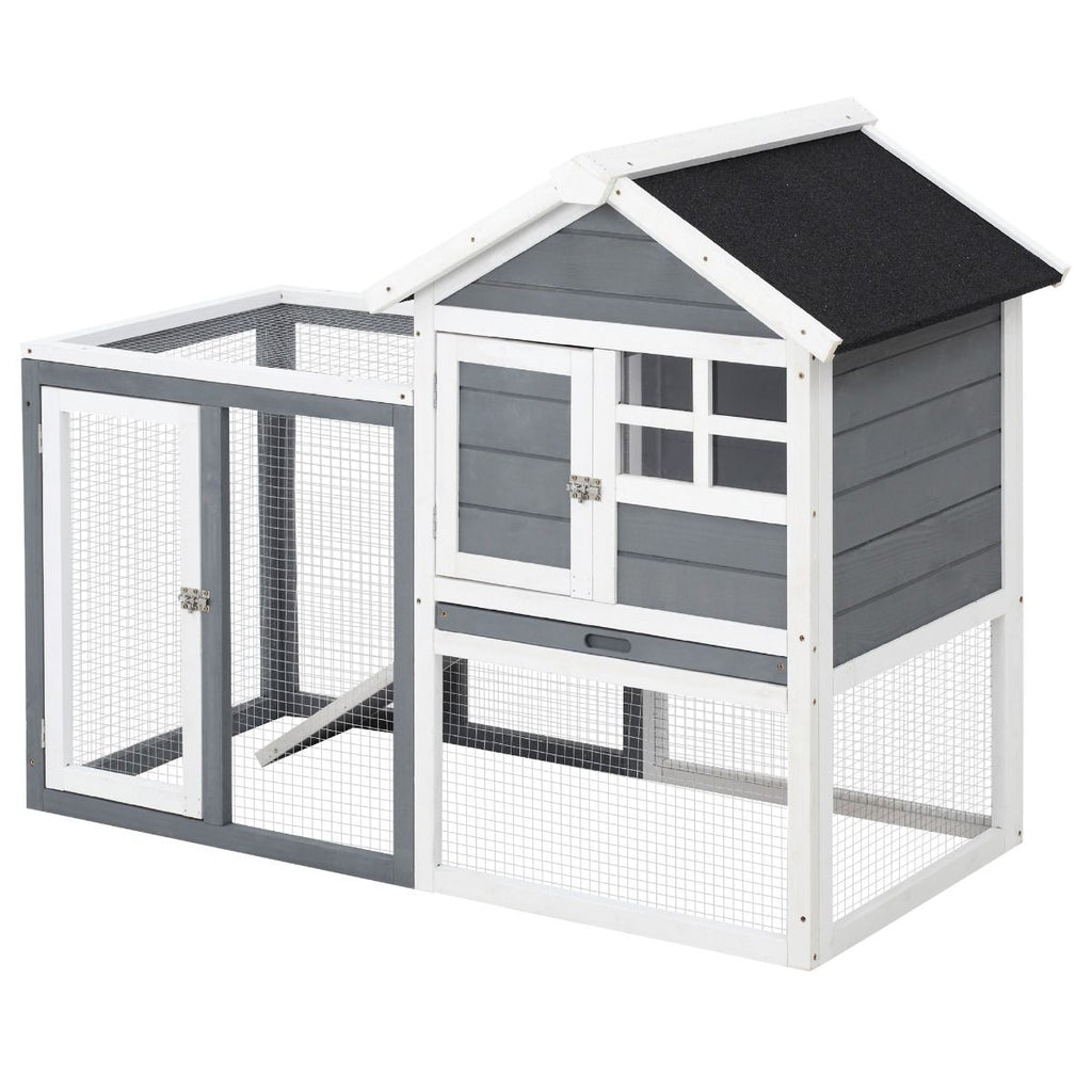 48- furniture-style Rabbit Hutch with Outdoor Run for Small Animals