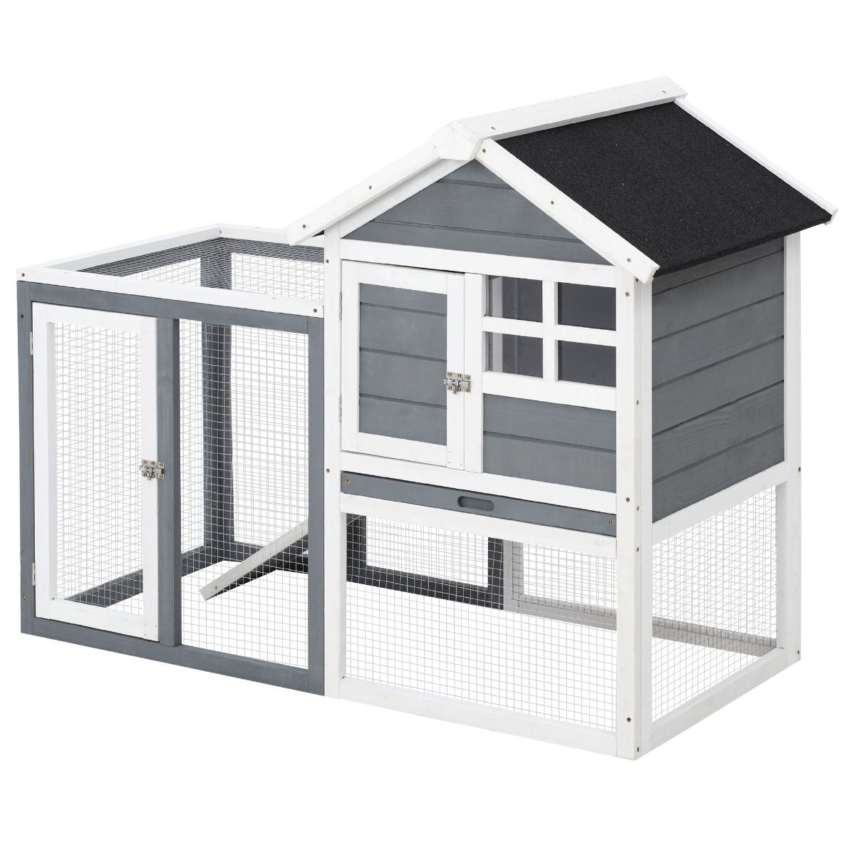 48- furniture-style Rabbit Hutch with Outdoor Run for Small Animals