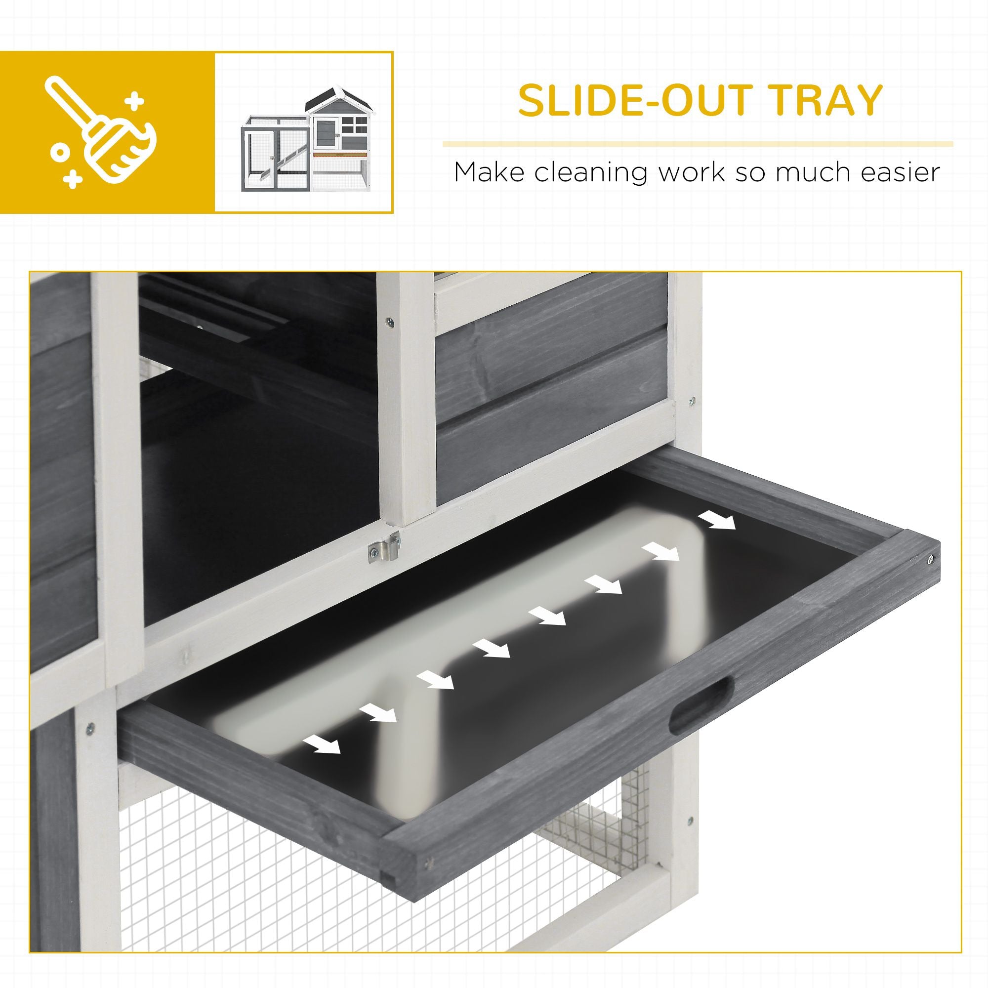 48- furniture-style Rabbit Hutch with Outdoor Run for Small Animals