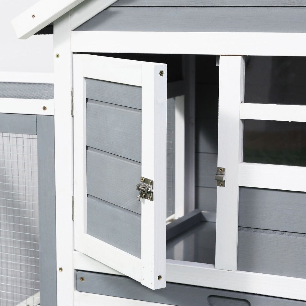 48- furniture-style Rabbit Hutch with Outdoor Run for Small Animals