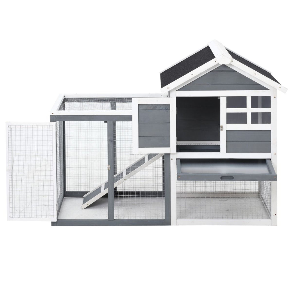 48- furniture-style Rabbit Hutch with Outdoor Run for Small Animals