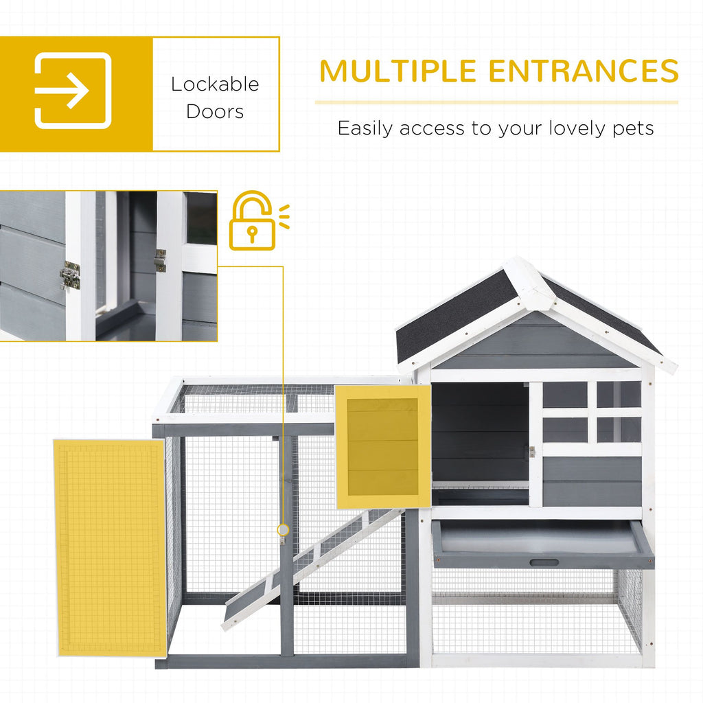 48- furniture-style Rabbit Hutch with Outdoor Run for Small Animals
