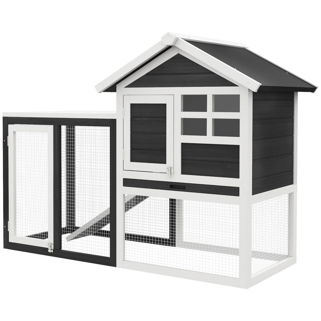 48- furniture-style Rabbit Hutch with Outdoor Run for Small Animals