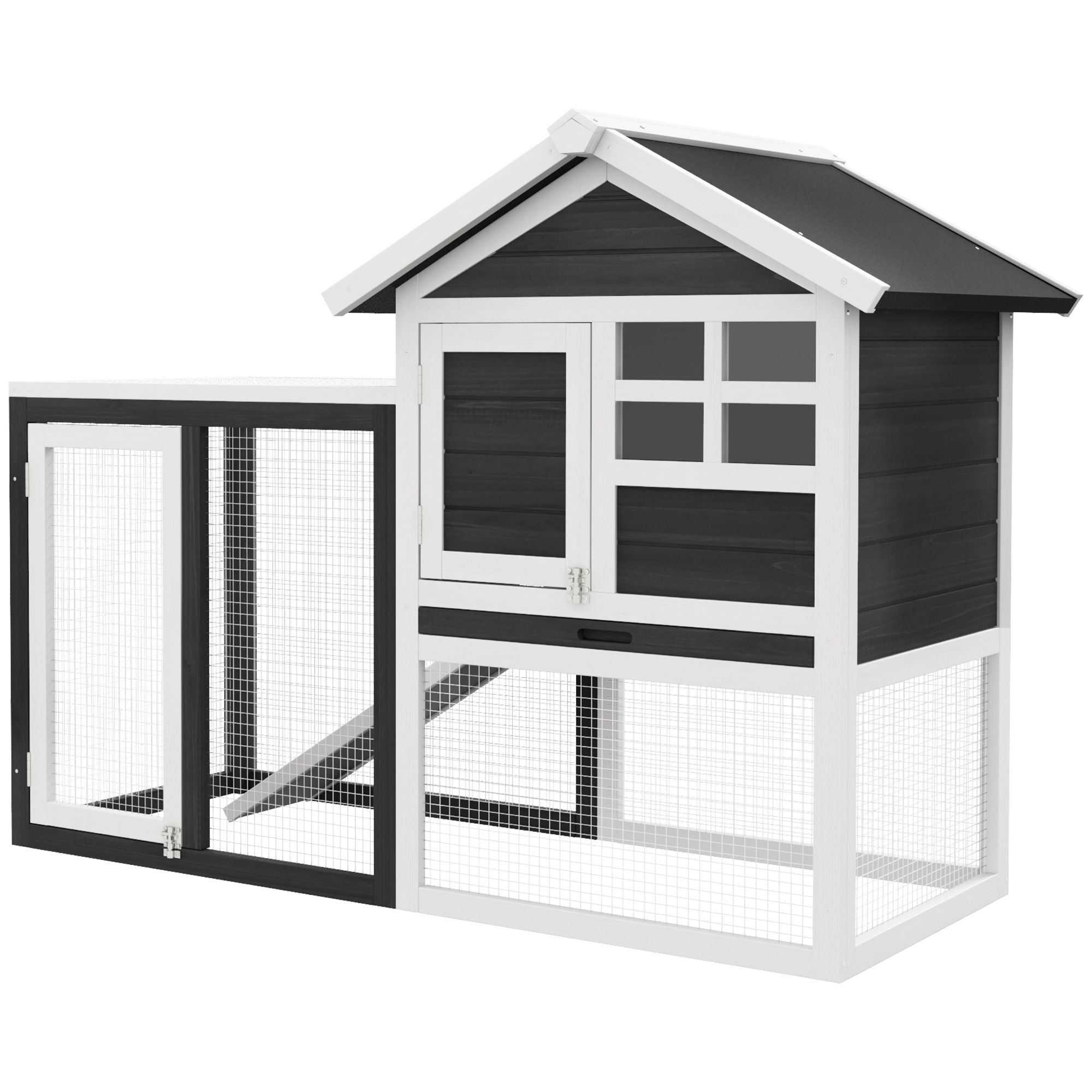 48- furniture-style Rabbit Hutch with Outdoor Run for Small Animals