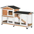 62- Mobile furniture-style Rabbit Enclosure with Asphalt Roof and Wheels