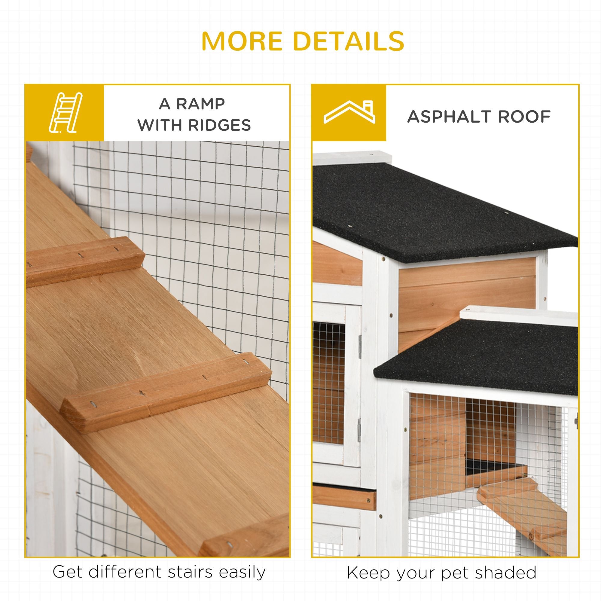 62- Mobile furniture-style Rabbit Enclosure with Asphalt Roof and Wheels