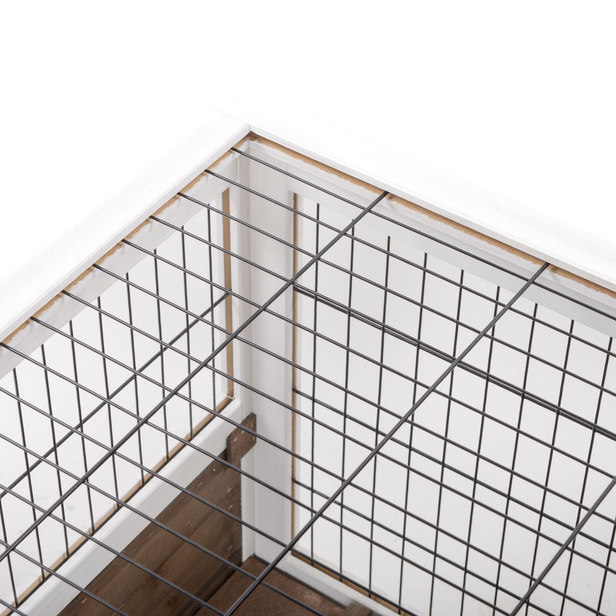 Indoor Rabbit Enclosure, on Wheels Rabbit Hutch Small Animal House with Pull Out Tray Ramp Brown