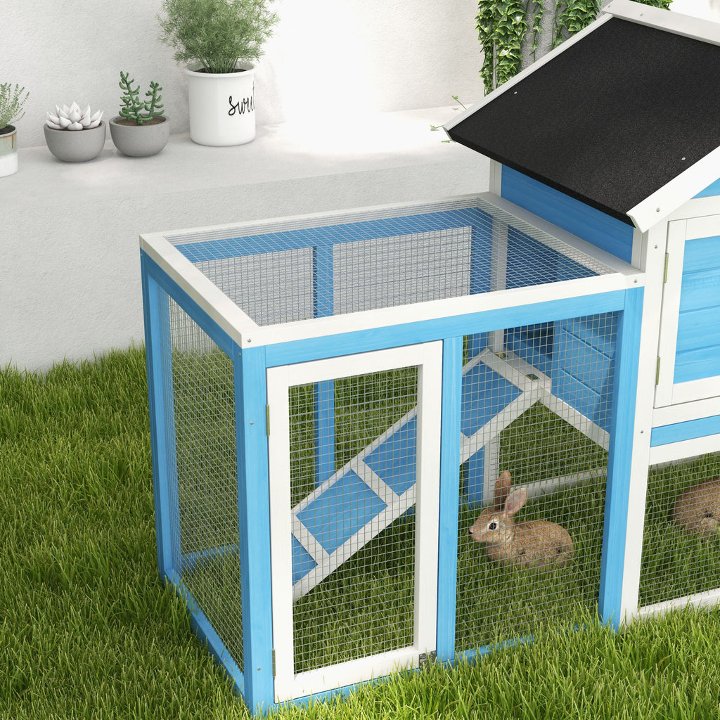 Indoor & Outdoor Rabbit Hutch with water-ready Roof and Pull-Out Tray