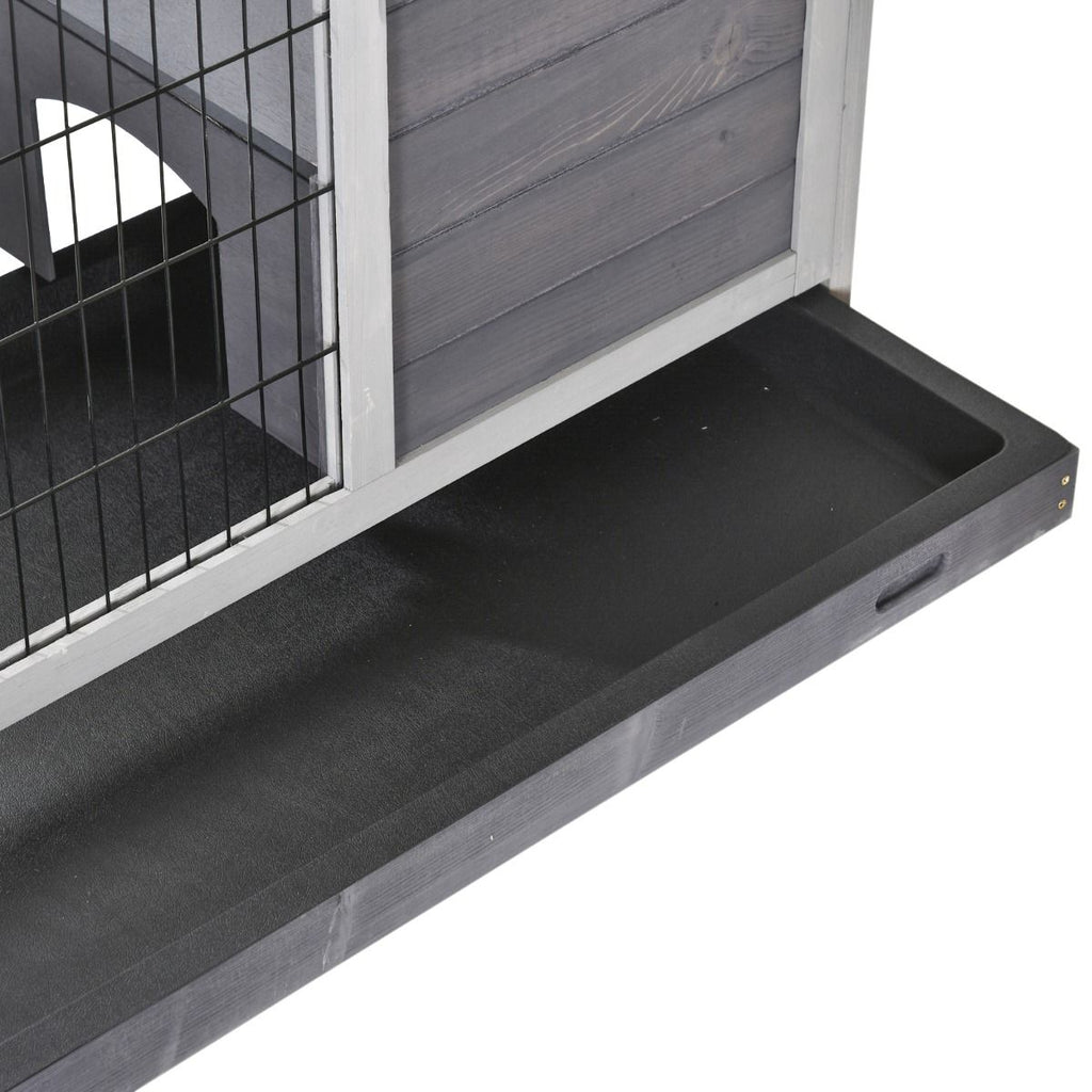 furniture-style Indoor Rabbit Enclosure with Wheels and Removable Tray