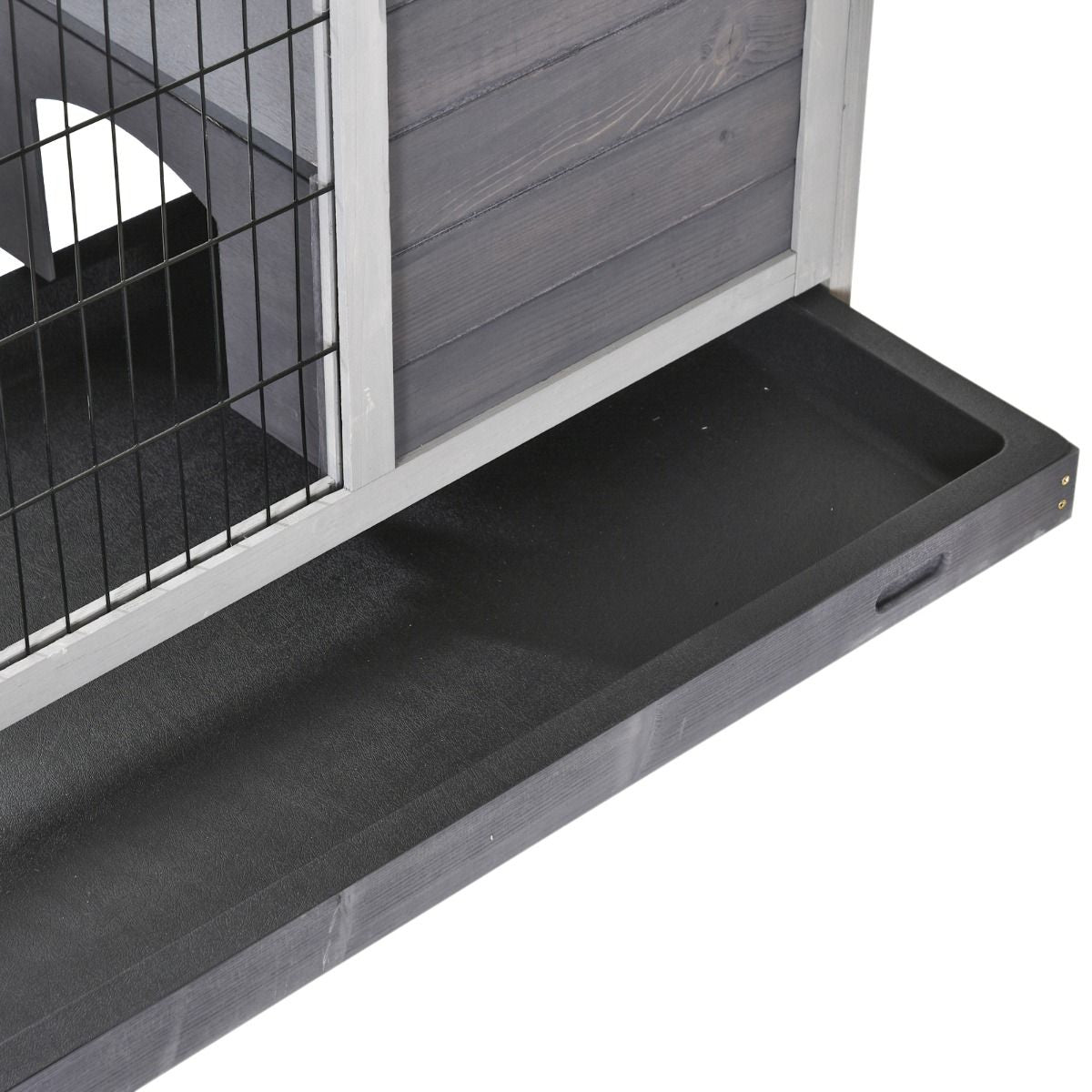 furniture-style Indoor Rabbit Enclosure with Wheels and Removable Tray