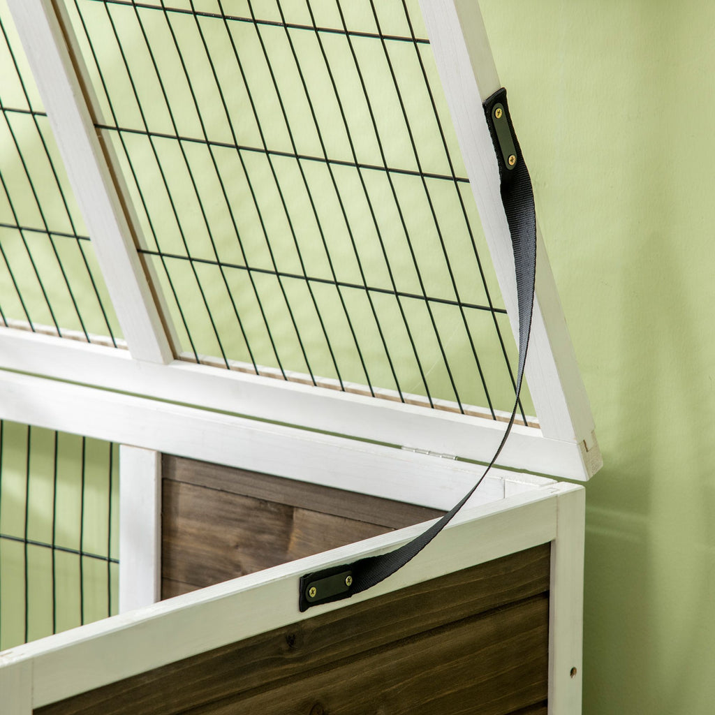 Spacious Indoor Rabbit Hutch with Lockable Doors and Removable Tray