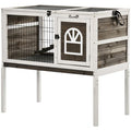 Spacious Indoor Rabbit Hutch with Lockable Doors and Removable Tray