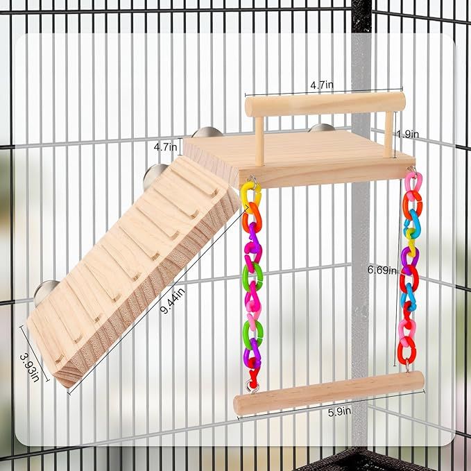 Sturdy Bird Perch Play Gym Swing for Parrots & Small Pets