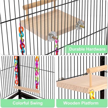 Kyouki Bird Perch – Cage Platform Swing for Active Parrots