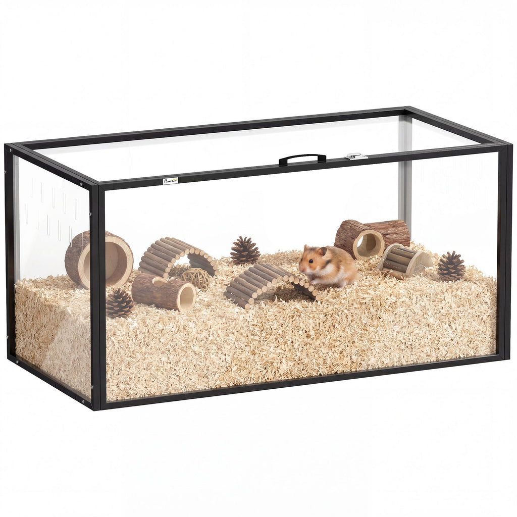 chew-focused Acrylic Hamster Cage with Openable Top and Ventilation