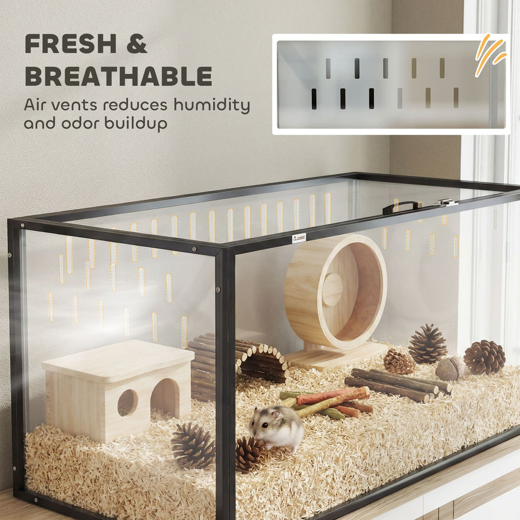 chew-focused Acrylic Hamster Cage with Openable Top and Ventilation