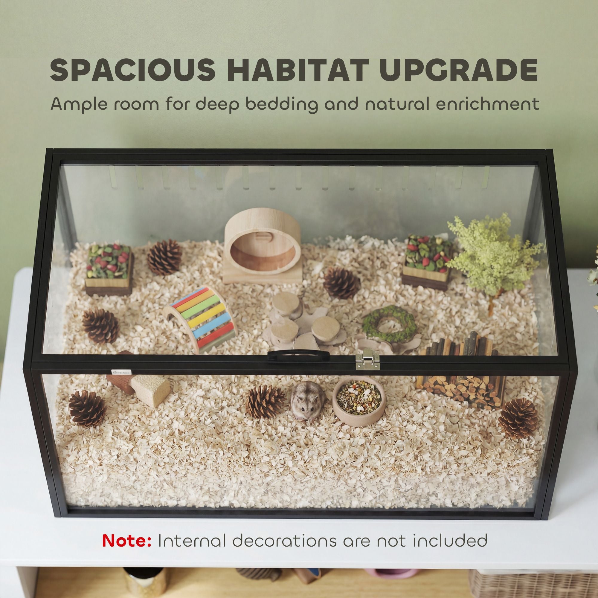 chew-focused Acrylic Hamster Cage with Openable Top and Ventilation