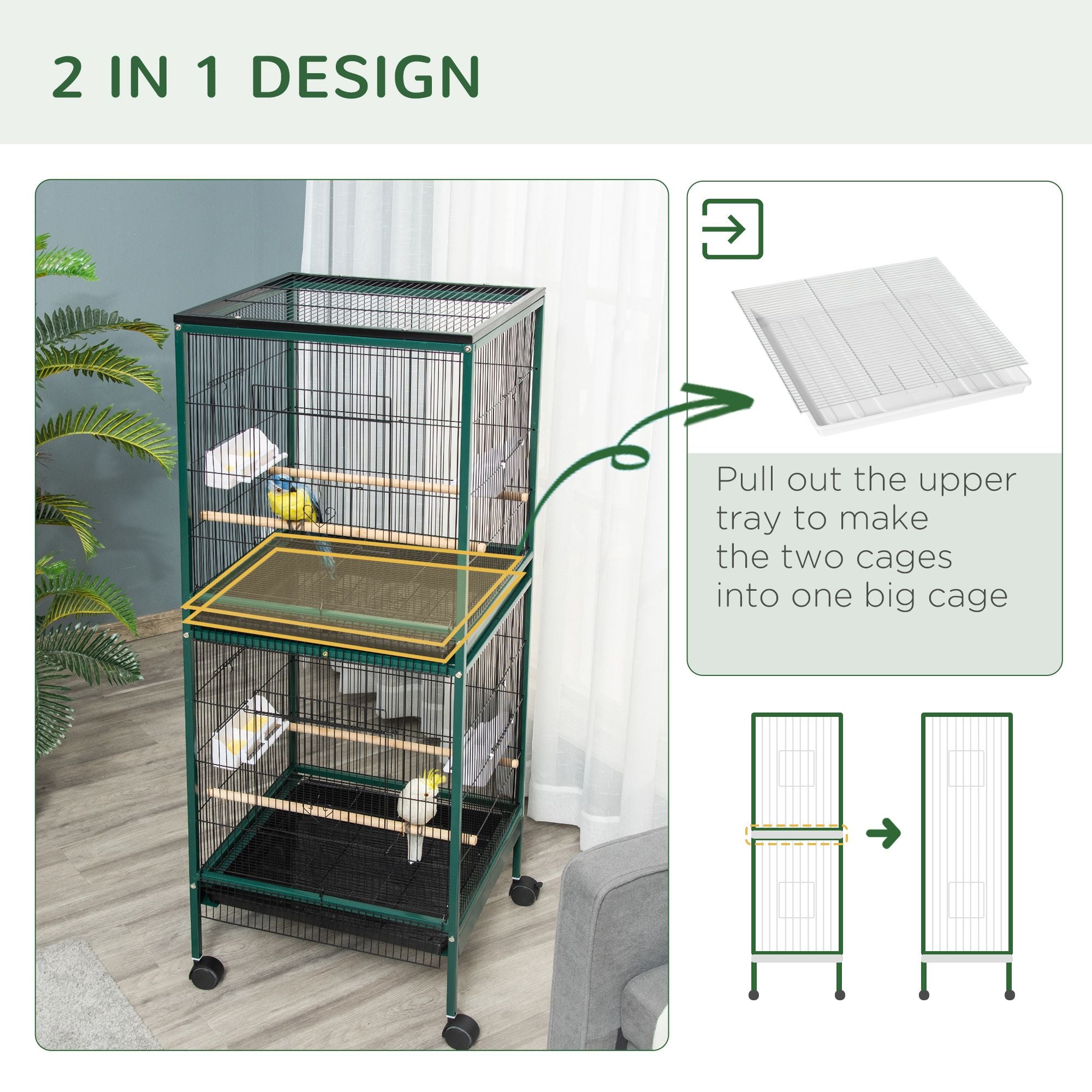 Give Your Birds Room to Soar: 55" Tall Aviary with 1.7 ft. Wingspan Width