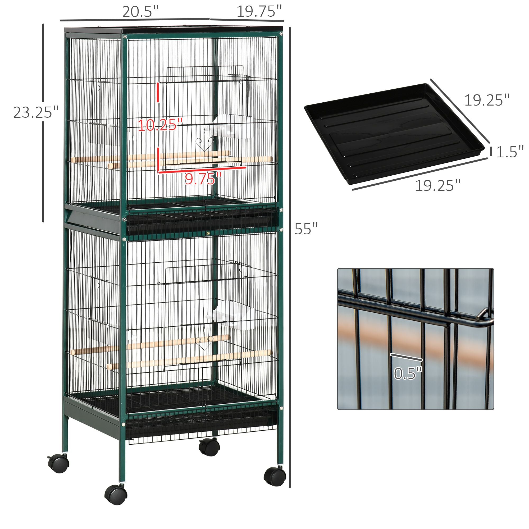 Give Your Birds Room to Soar: 55" Tall Aviary with 1.7 ft. Wingspan Width