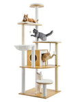 Cat Condo with Built-In Litter Box Enclosure, Sisal Posts & Washable Pads