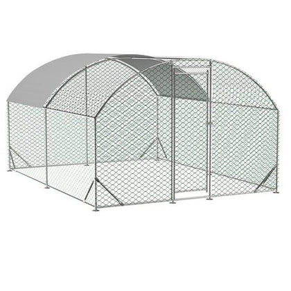 Spacious Metal Chicken Run with UV-Proof Cover – Safe Outdoor Haven