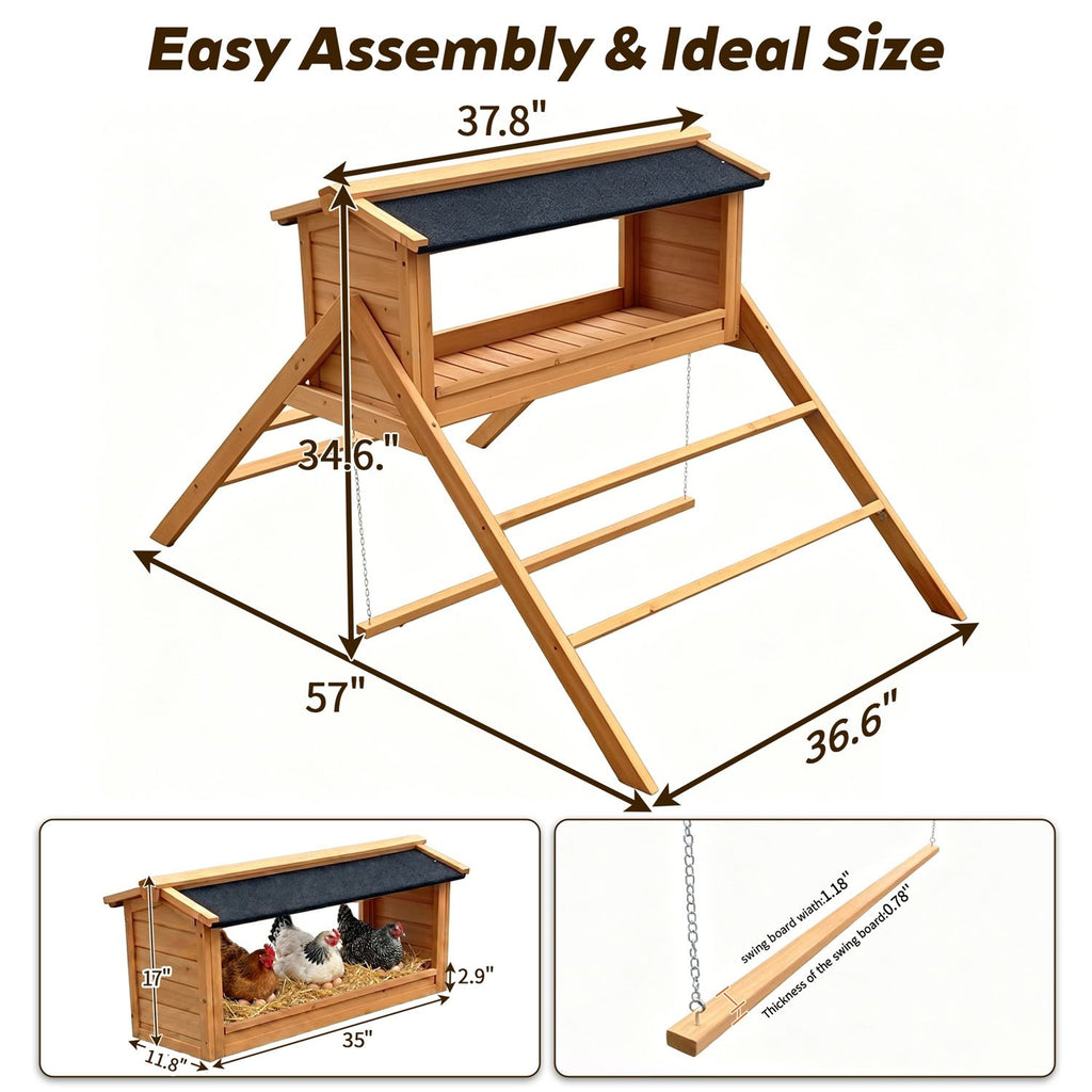 Solid furniture-style Chicken Nesting Box with Spacious Interior and Weather-Resistant Roof