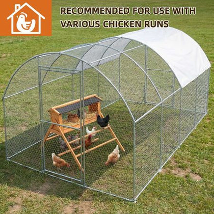 Large Chicken Coop with Upgraded Perches, furniture-style Outdoor Chicken Cage with Large Nesting Box, Weathe