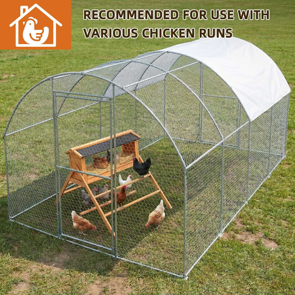 Large Chicken Coop with Upgraded Perches, furniture-style Outdoor Chicken Cage with Large Nesting Box, Weathe