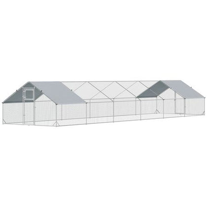 Give Your Flock Room to Roam: 39-Foot Walk-In Chicken Coop with Weatherproof Cover