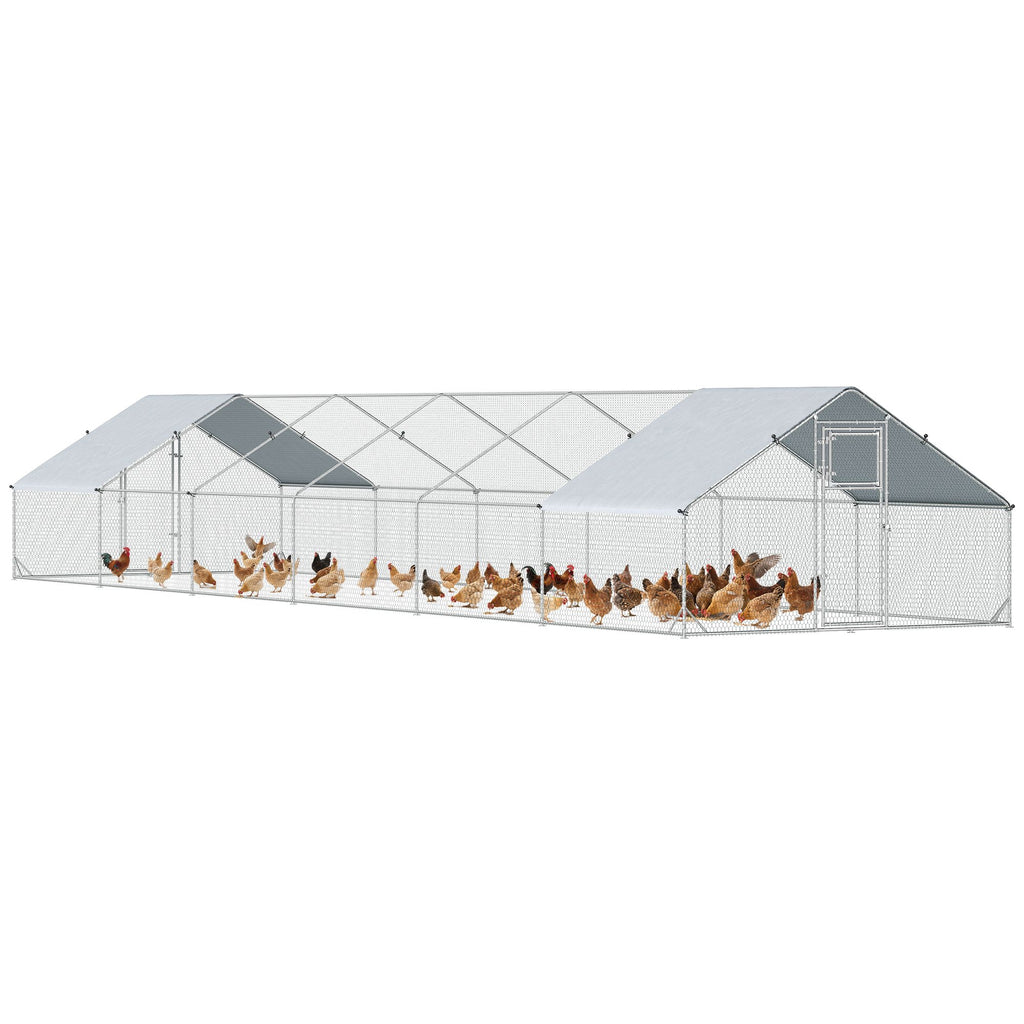 Give Your Flock Room to Roam: 39-Foot Walk-In Chicken Coop with Weatherproof Cover