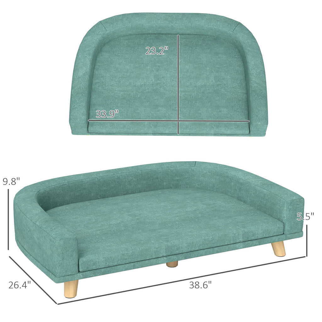 Plush Large Dog Sofa Bed with Washable Cushion and Elevated Design