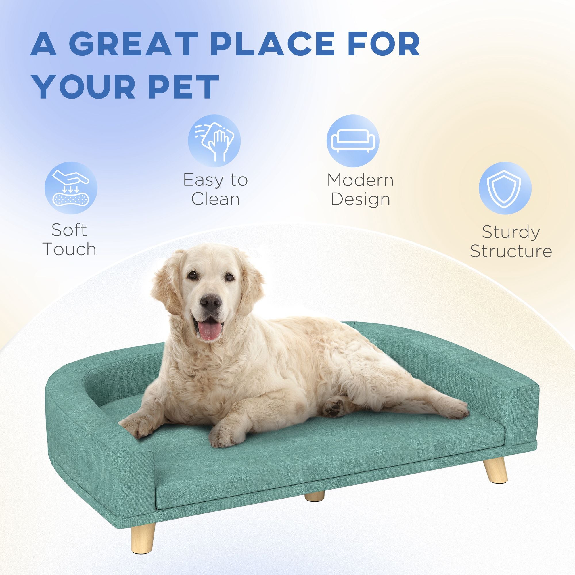 Plush Large Dog Sofa Bed with Washable Cushion and Elevated Design