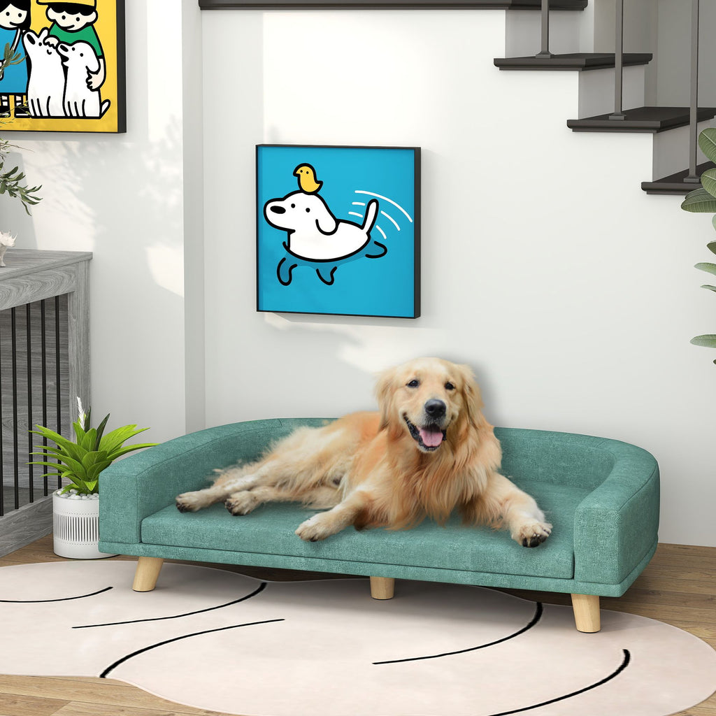 Plush Large Dog Sofa Bed with Washable Cushion and Elevated Design