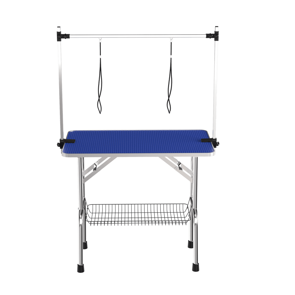 Large Grooming Table for Pet Dog and Cat with Adjustable Arm and Clamps Large Heavy Duty Animal grooming table, 42''/Blue