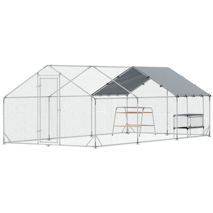Spacious Chicken Coop Run for 18-24 Chickens with water-ready Cover