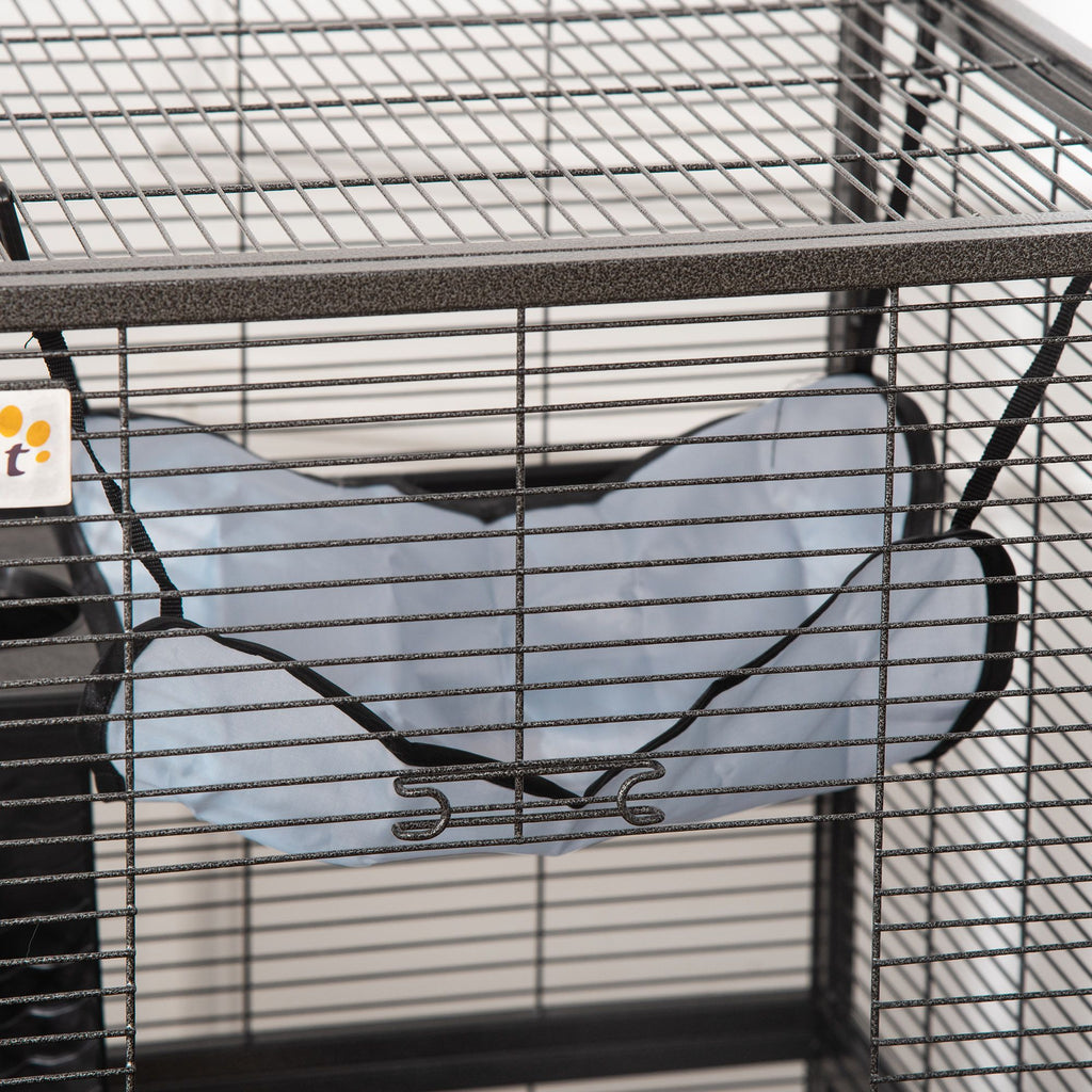 Spacious 4-Tier Small Animal Cage with Hammock and Rolling Wheels