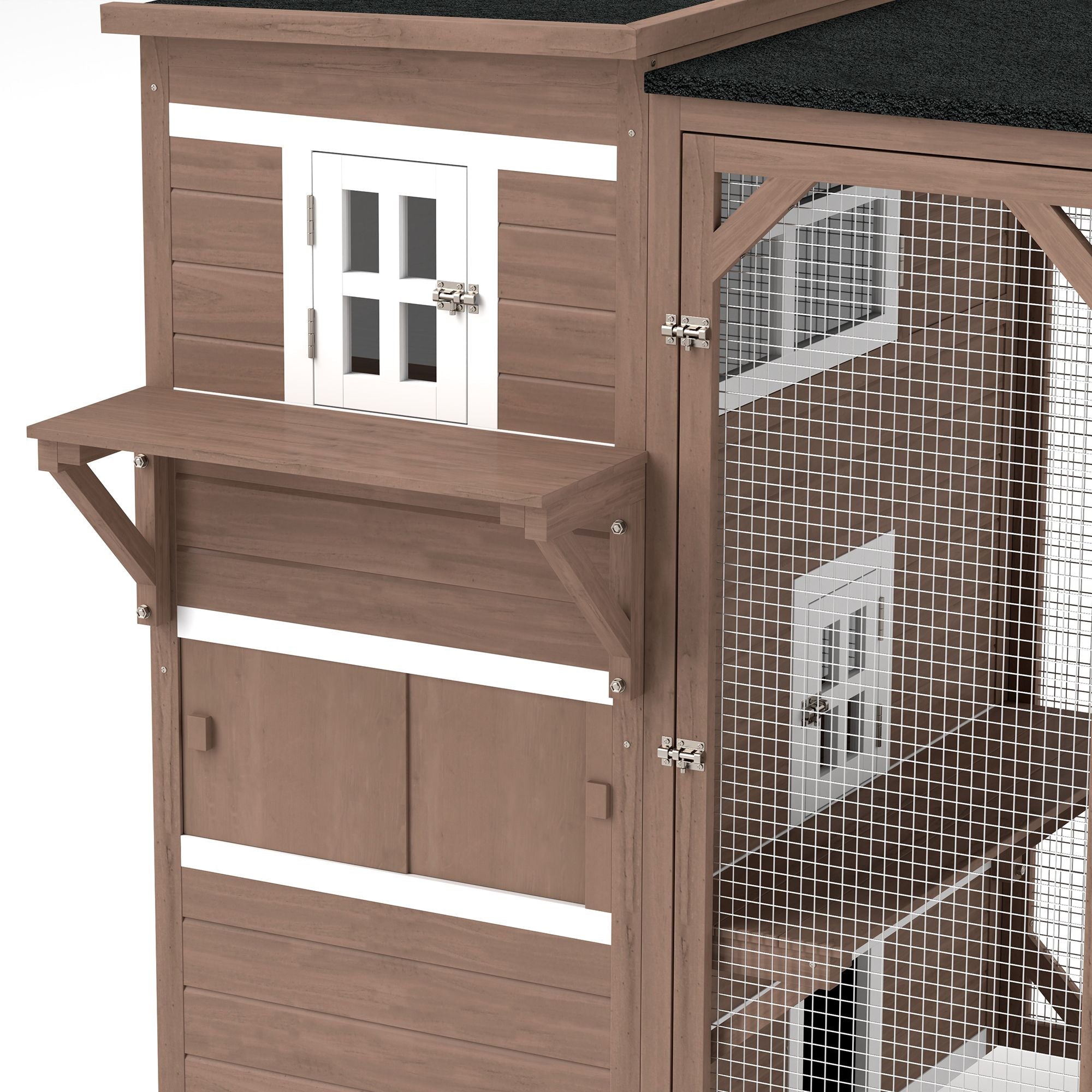 Spacious Multi-Level Outdoor Cat House for Up to 3 Cats