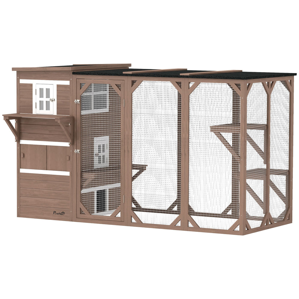 Spacious Multi-Level Outdoor Cat House for Up to 3 Cats