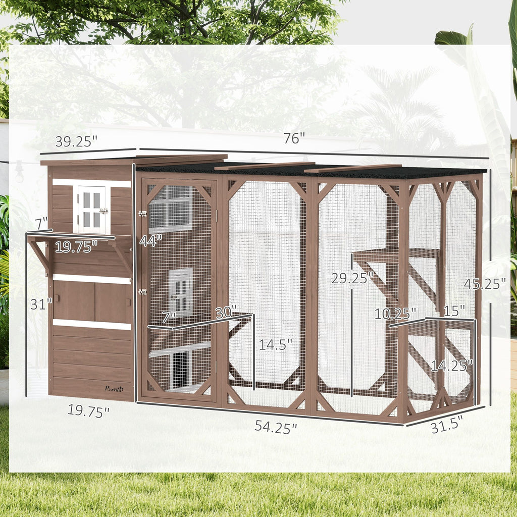 Spacious Multi-Level Outdoor Cat House for Up to 3 Cats