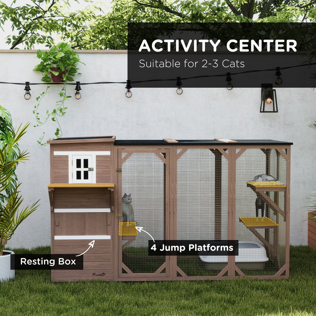 Spacious Multi-Level Outdoor Cat House for Up to 3 Cats