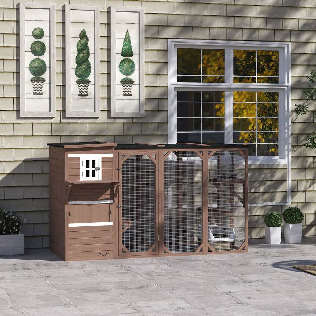 Spacious Multi-Level Outdoor Cat House for Up to 3 Cats