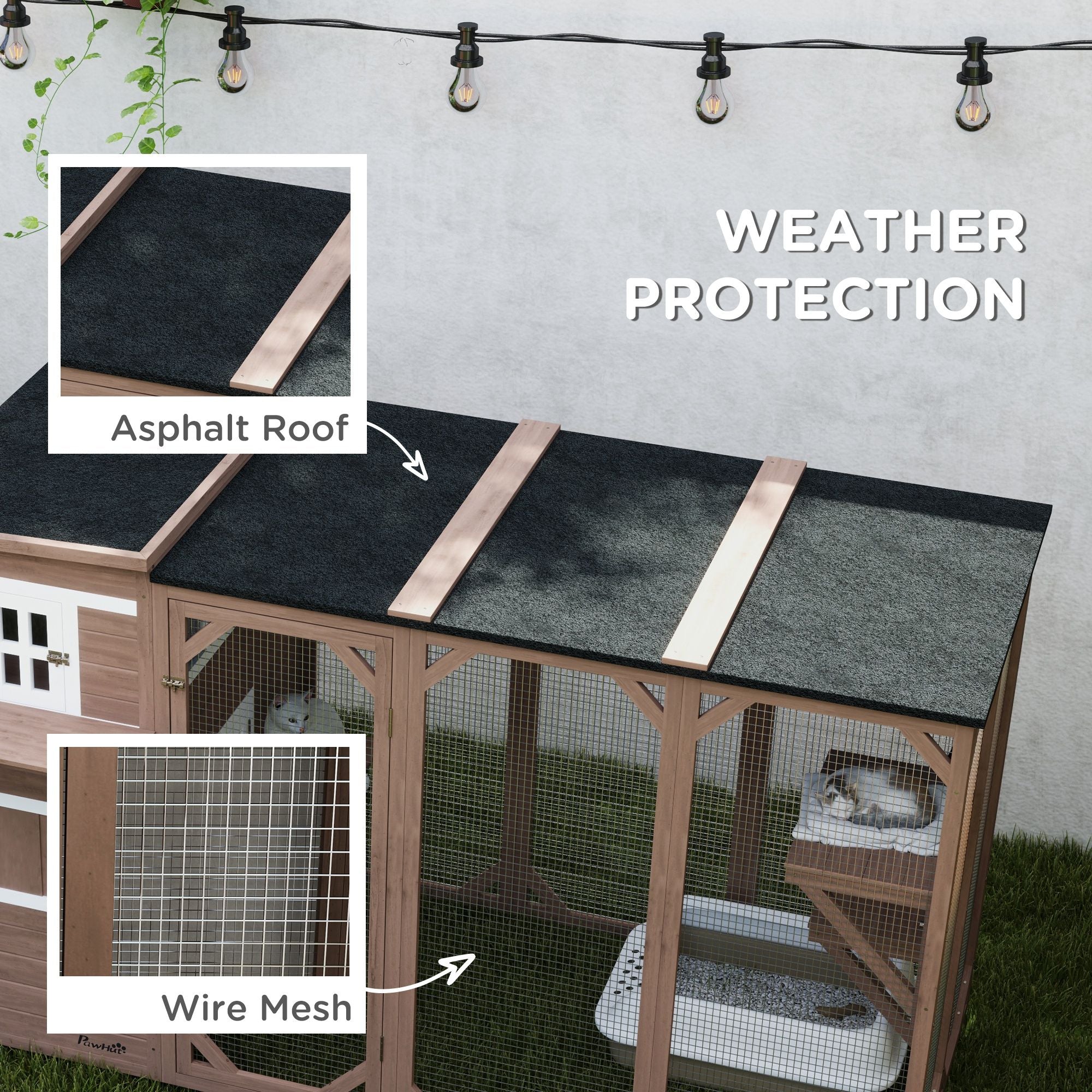 Spacious Multi-Level Outdoor Cat House for Up to 3 Cats