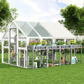 Multi-Level Outdoor Cat House with Planter, Weatherproof Roof, and Scratching Post