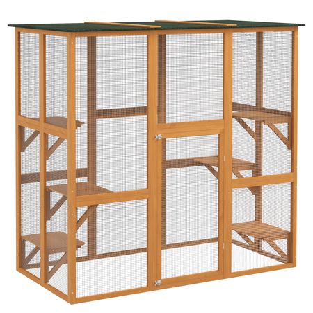 Outdoor Cat House with Six Climbing Ledges, Orange